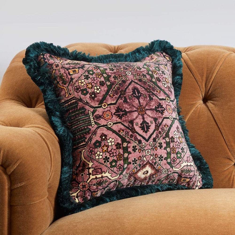 House of Hackney Meh Meh Velvet Fringe Pillow